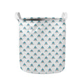 Smiley Shark Pattern Print Collapsible Laundry Basket