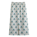 Smiley Shark Pattern Print Cotton Front Slit Maxi Skirt