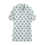 Smiley Shark Pattern Print Cotton Hawaiian Shirt
