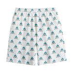 Smiley Shark Pattern Print Cotton Shorts