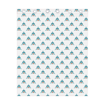 Smiley Shark Pattern Print Curtain