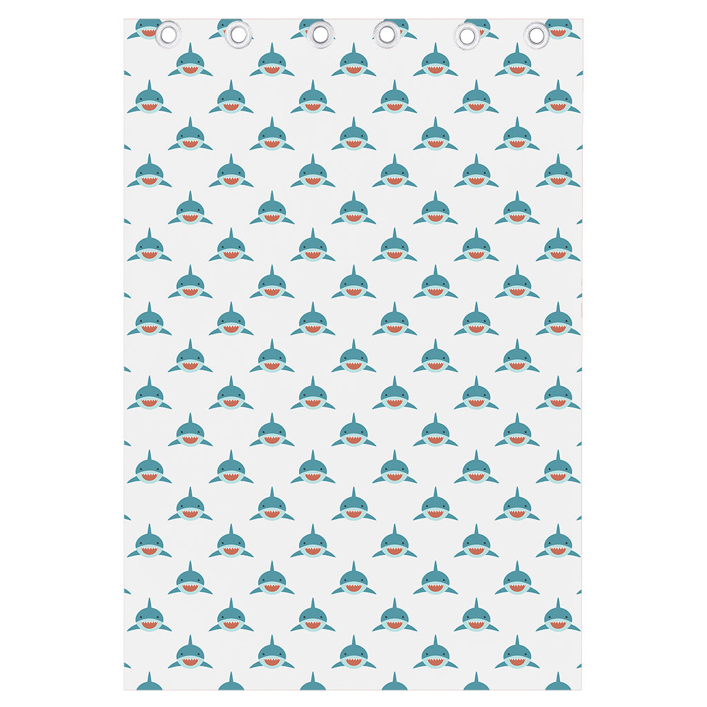 Smiley Shark Pattern Print Curtain