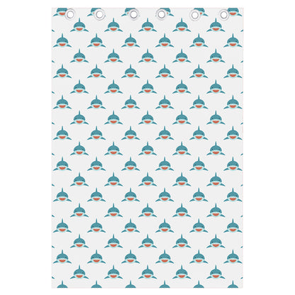 Smiley Shark Pattern Print Curtain