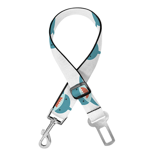 Smiley Shark Pattern Print Dog Seat Belt