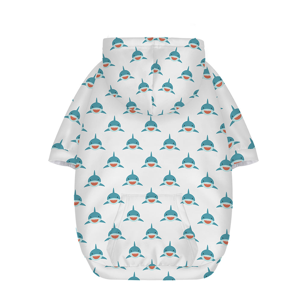 Smiley Shark Pattern Print Dog Zip Up Hoodie