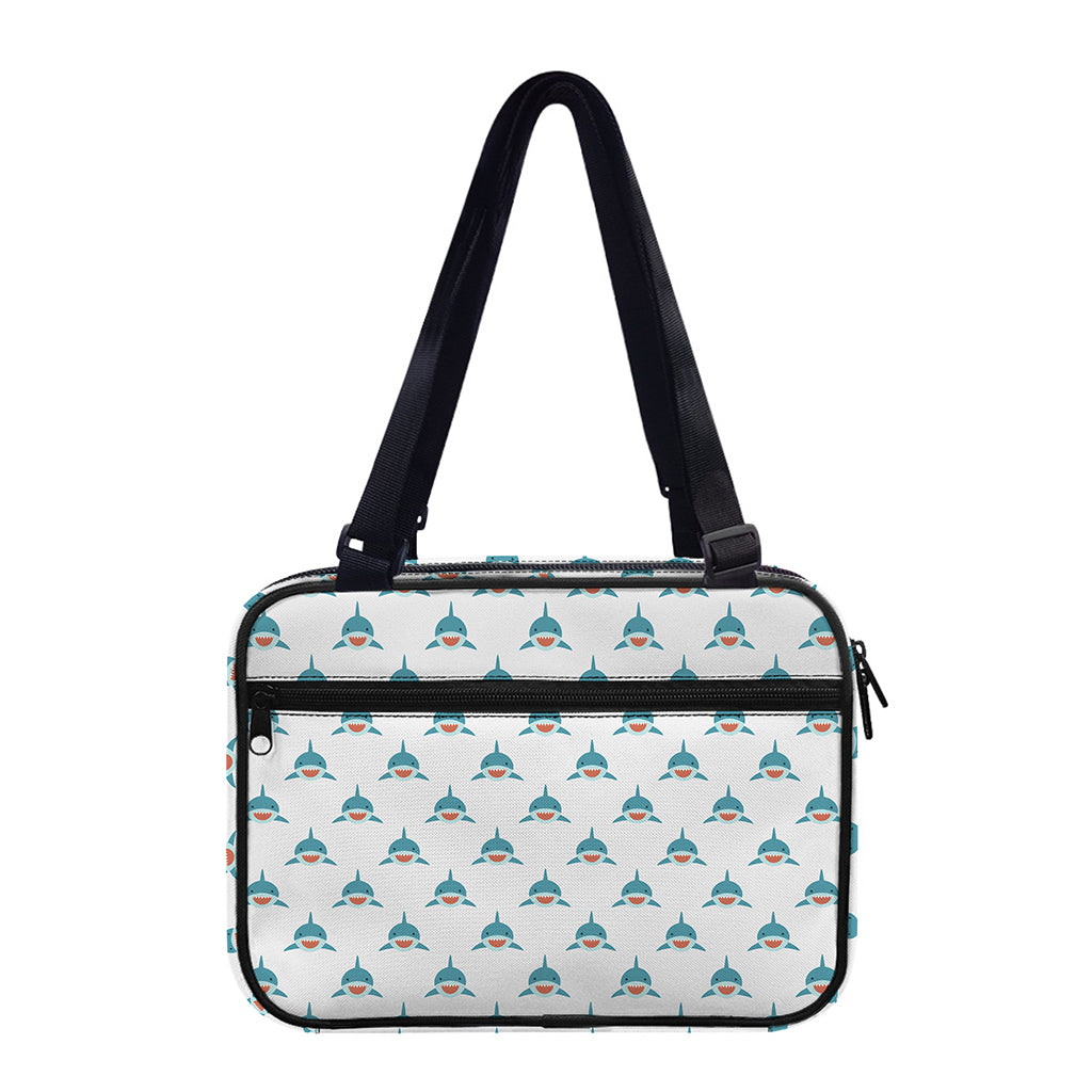 Smiley Shark Pattern Print Double Strap Bible Bag