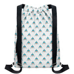 Smiley Shark Pattern Print Drawstring Backpack