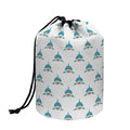 Smiley Shark Pattern Print Drawstring Makeup Bag