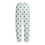 Smiley Shark Pattern Print Fleece Lined Knit Pants
