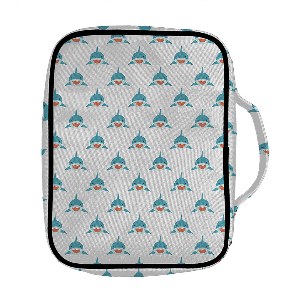 Smiley Shark Pattern Print Front Pocket Bible Bag