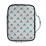 Smiley Shark Pattern Print Front Pocket Bible Bag