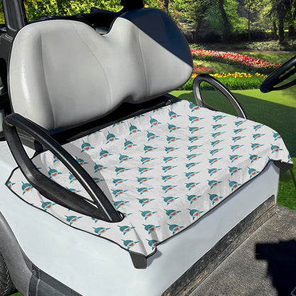 Smiley Shark Pattern Print Golf Cart Seat Cover