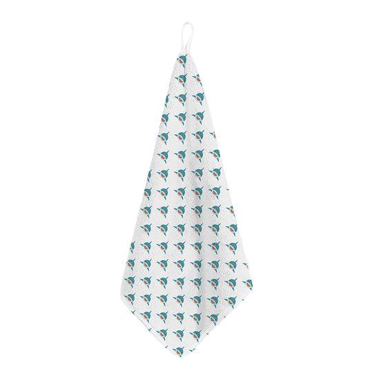 Smiley Shark Pattern Print Hand Towel