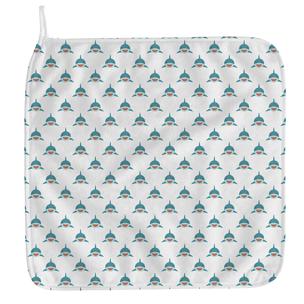 Smiley Shark Pattern Print Hand Towel