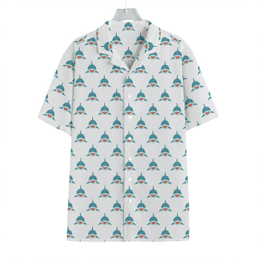 Smiley Shark Pattern Print Hawaiian Shirt
