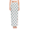 Smiley Shark Pattern Print High Slit Maxi Skirt