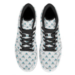 Smiley Shark Pattern Print High Top Leather Sneakers
