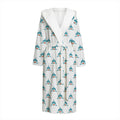 Smiley Shark Pattern Print Hooded Bathrobe