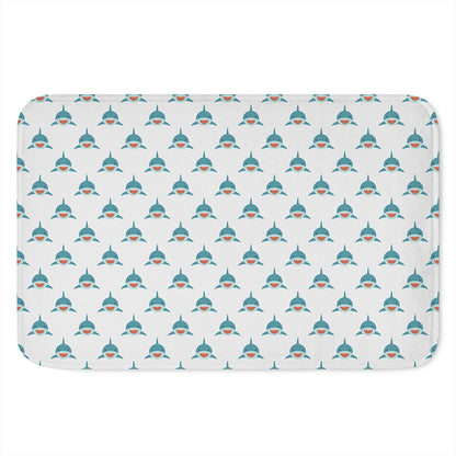 Smiley Shark Pattern Print Indoor Door Mat