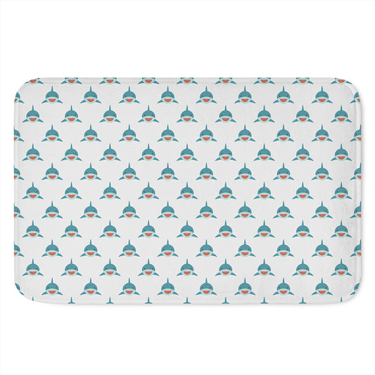 Smiley Shark Pattern Print Indoor Door Mat