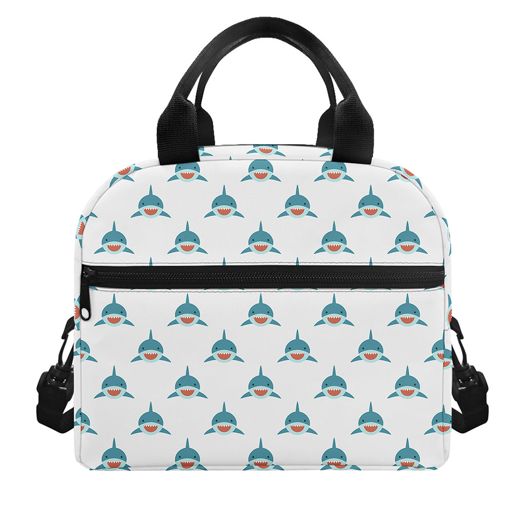Smiley Shark Pattern Print Insulated Lunch Bag