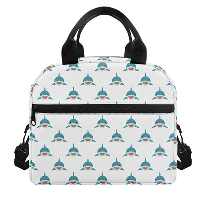 Smiley Shark Pattern Print Insulated Lunch Bag