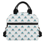 Smiley Shark Pattern Print Insulated Lunch Bag
