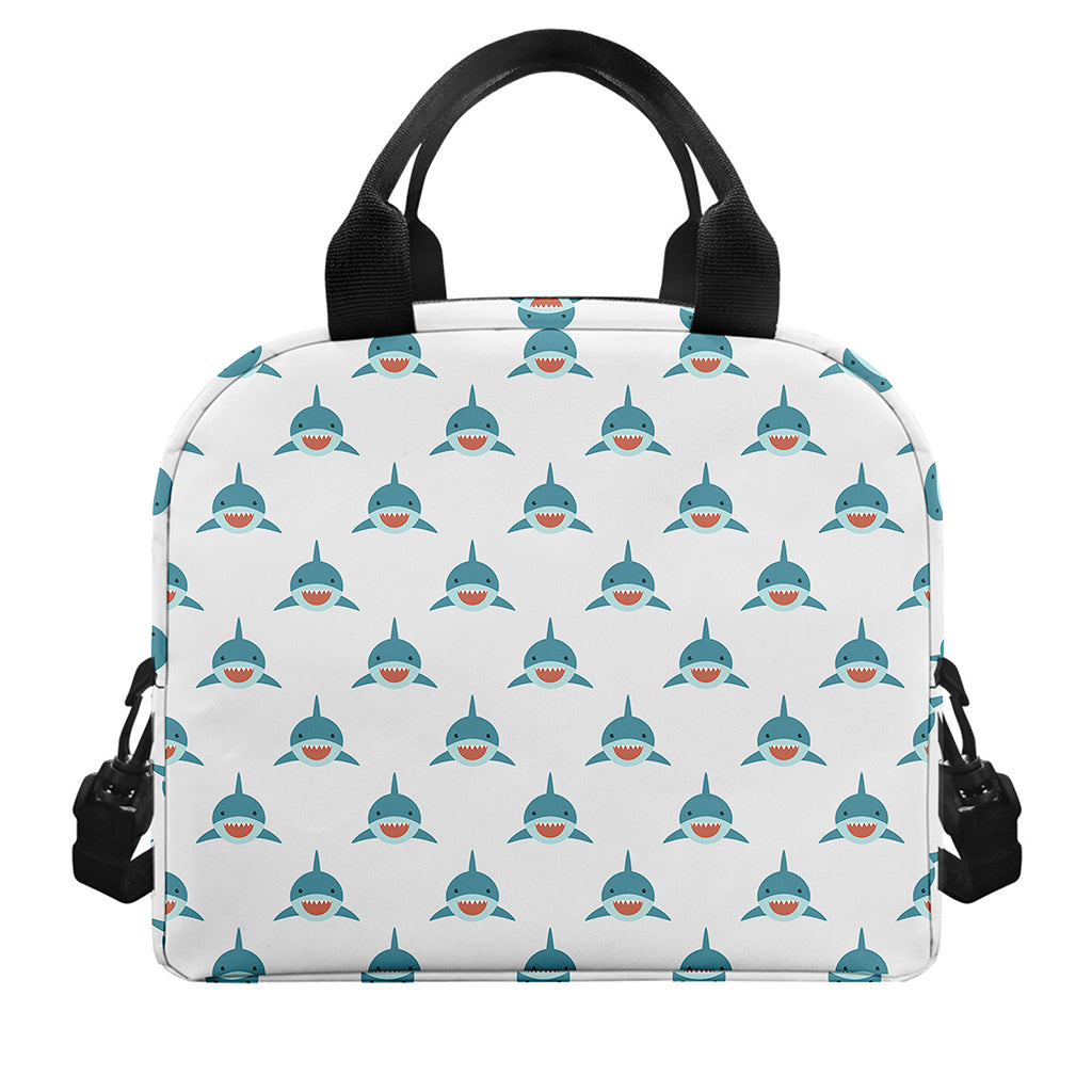 Smiley Shark Pattern Print Insulated Lunch Bag