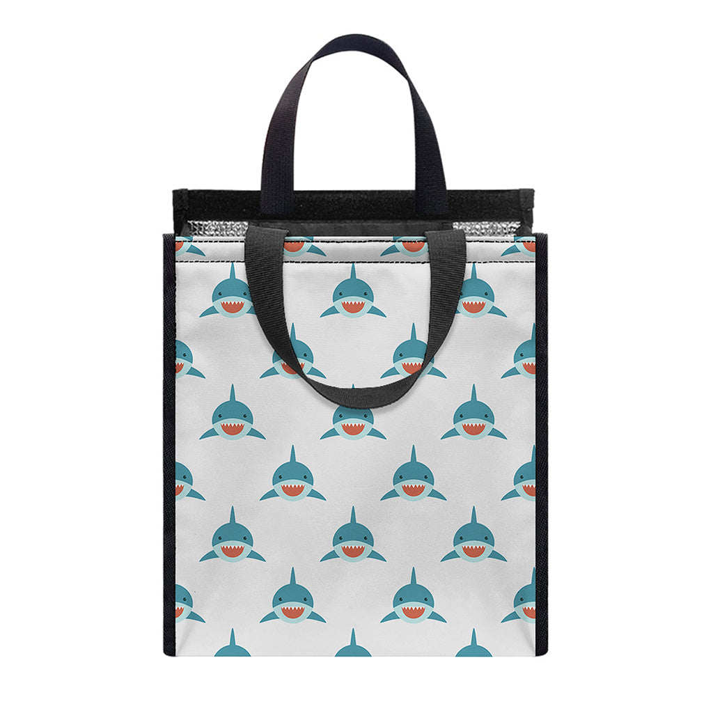 Smiley Shark Pattern Print Insulated Lunch Tote