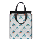 Smiley Shark Pattern Print Insulated Lunch Tote