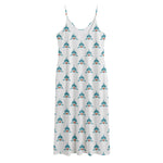 Smiley Shark Pattern Print Jersey Midi Cami Dress