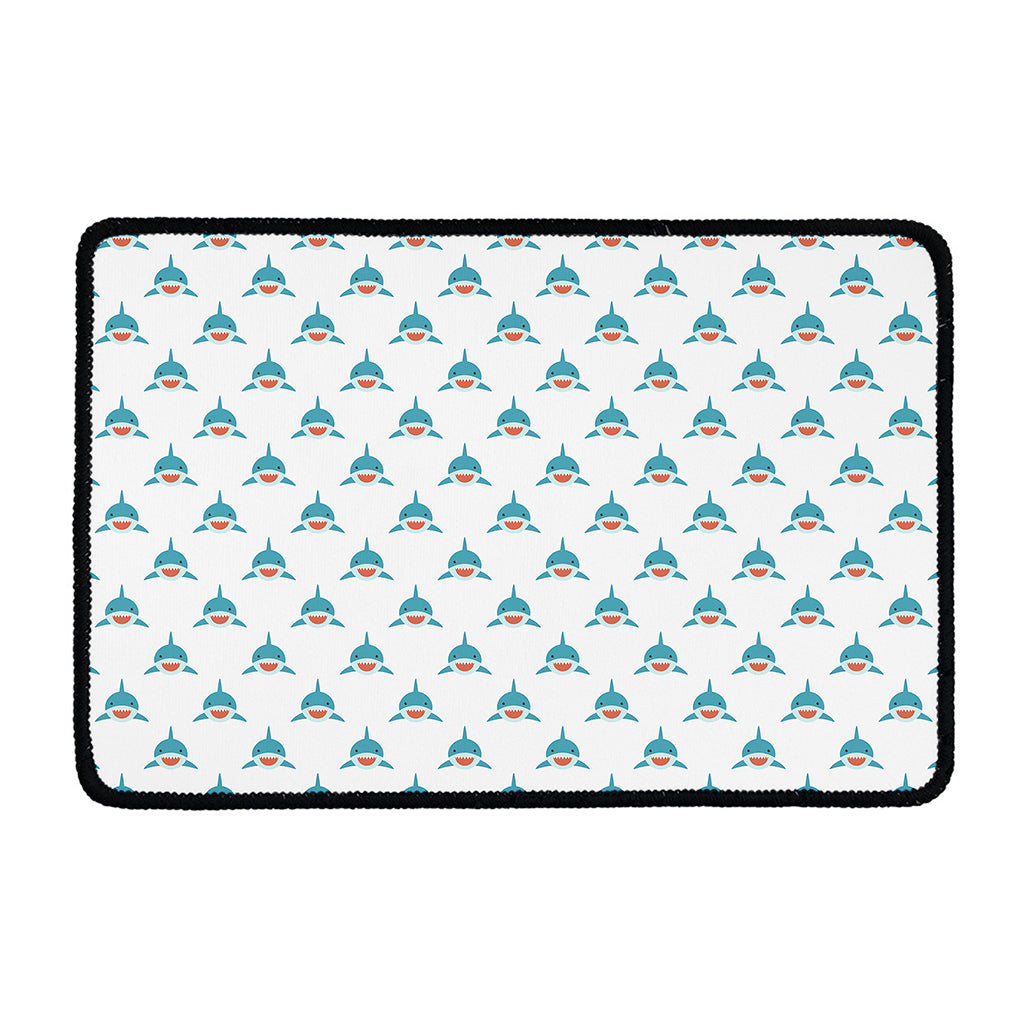 Smiley Shark Pattern Print Kitchen Mat
