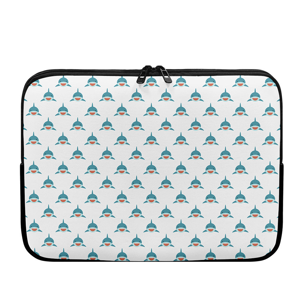 Smiley Shark Pattern Print Laptop Sleeve
