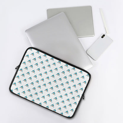 Smiley Shark Pattern Print Laptop Sleeve