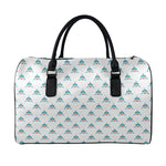 Smiley Shark Pattern Print Leather Duffle Bag