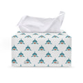 Smiley Shark Pattern Print Leather Tissue Box Cover