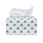 Smiley Shark Pattern Print Leather Tissue Box Cover