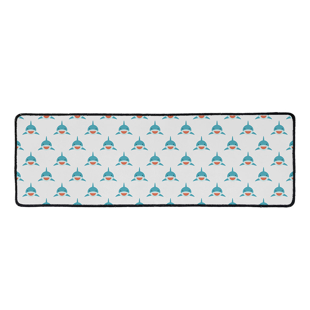 Smiley Shark Pattern Print Long Kitchen Mat