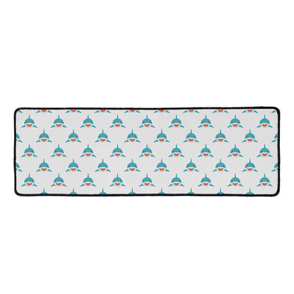 Smiley Shark Pattern Print Long Kitchen Mat