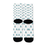 Smiley Shark Pattern Print Long Socks