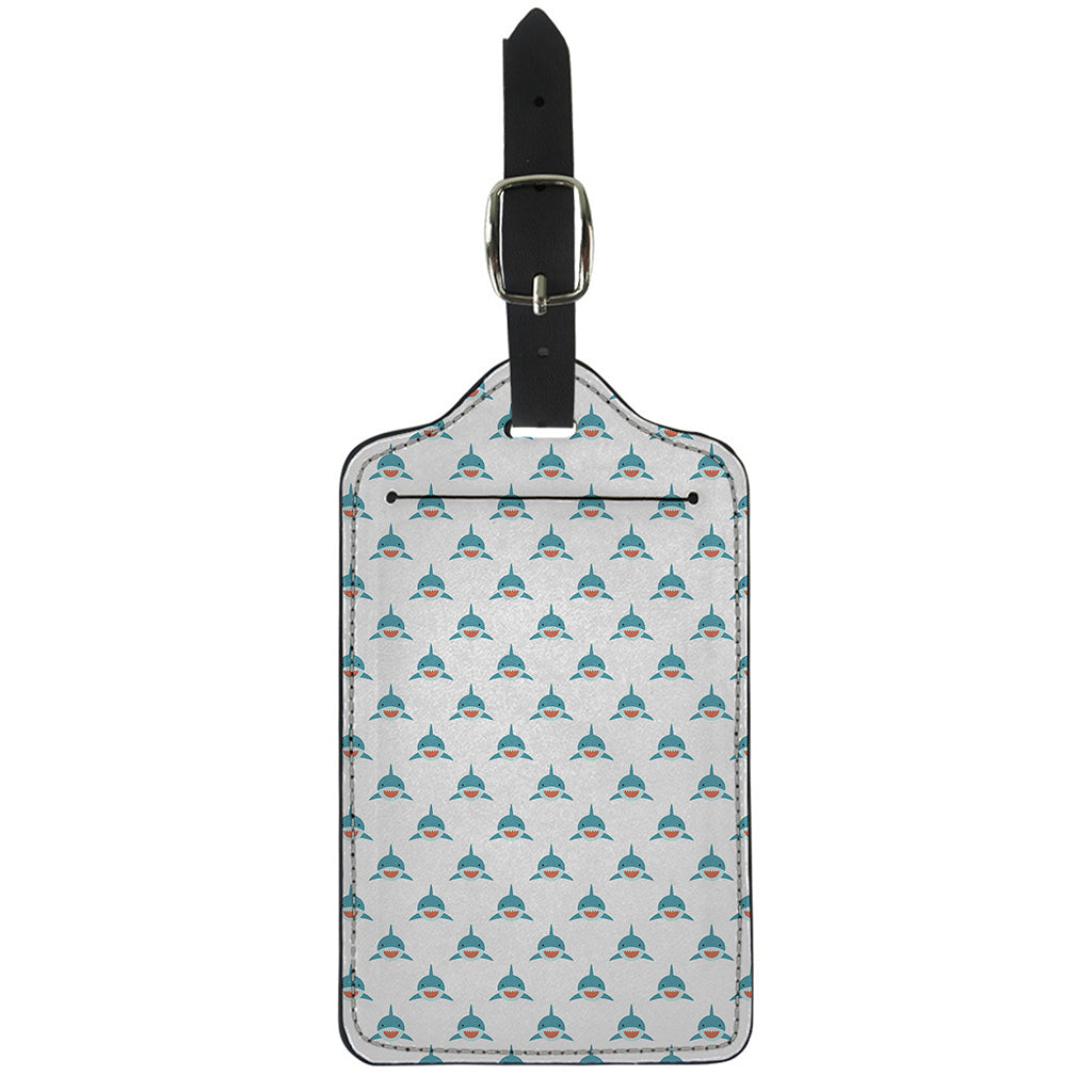 Smiley Shark Pattern Print Luggage Tag