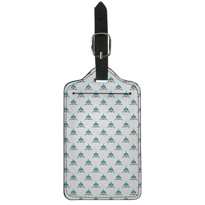 Smiley Shark Pattern Print Luggage Tag