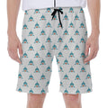 Smiley Shark Pattern Print Men's Beach Shorts