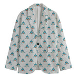 Smiley Shark Pattern Print Men's Blazer