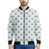 Smiley Shark Pattern Print Men's Bomber Jacket