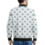 Smiley Shark Pattern Print Men's Bomber Jacket