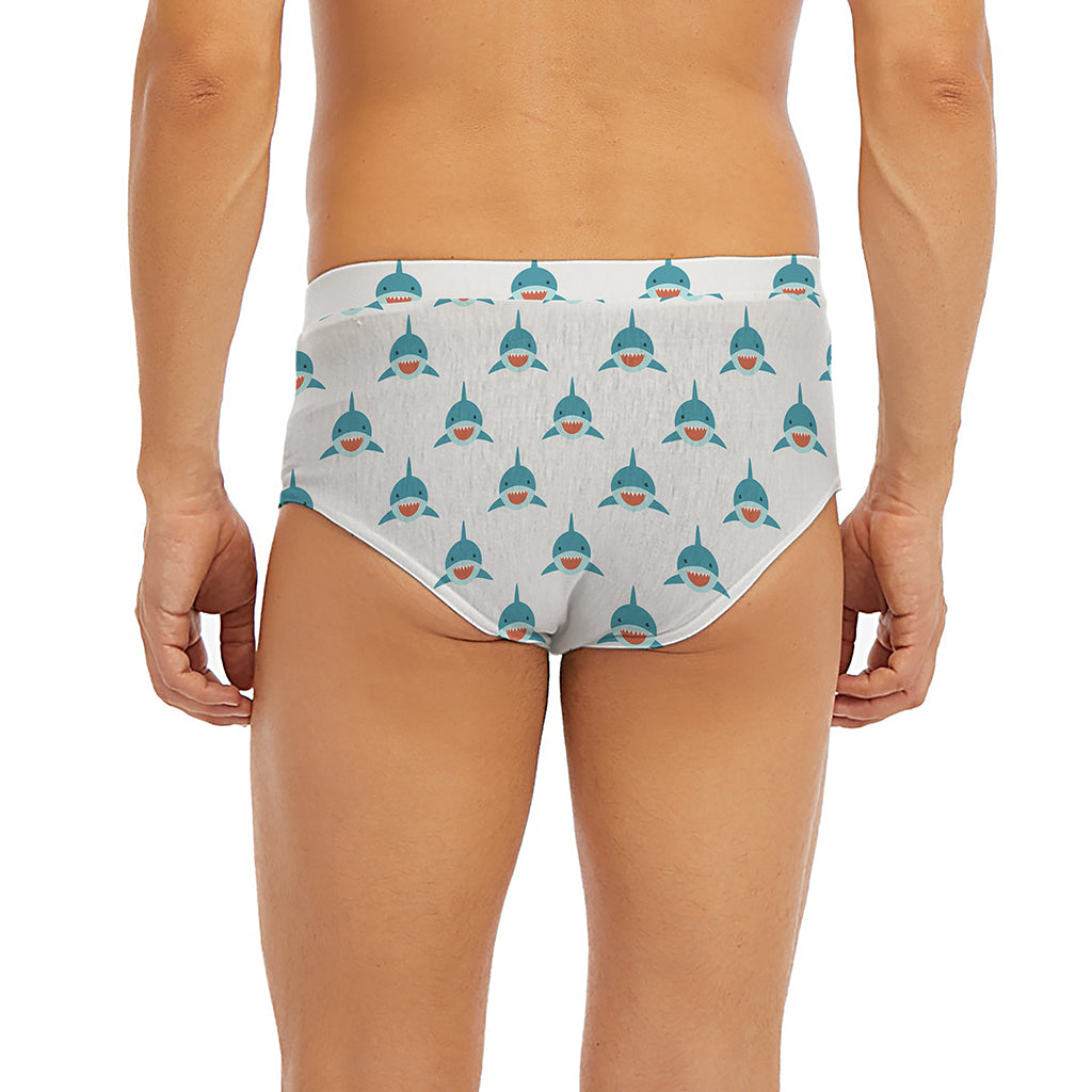 Smiley Shark Pattern Print Men's Briefs