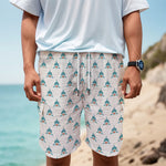 Smiley Shark Pattern Print Men's Cargo Shorts