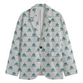 Smiley Shark Pattern Print Men's Cotton Blazer