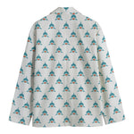 Smiley Shark Pattern Print Men's Cotton Blazer